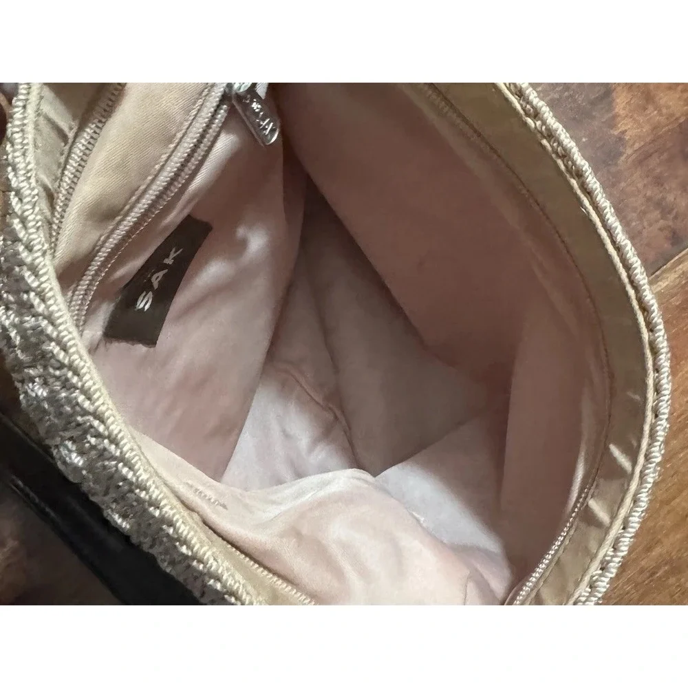 The Sak Crochet Hobo Bag Tote Pink With‎ Beads Bohemian
